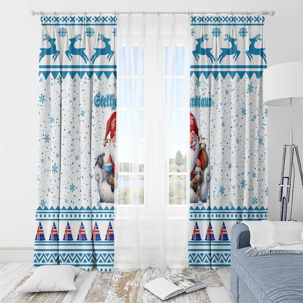 Iceland Christmas Window Curtain Stekkjastaur Sheep-Cote-Clod - Wonder Print Shop