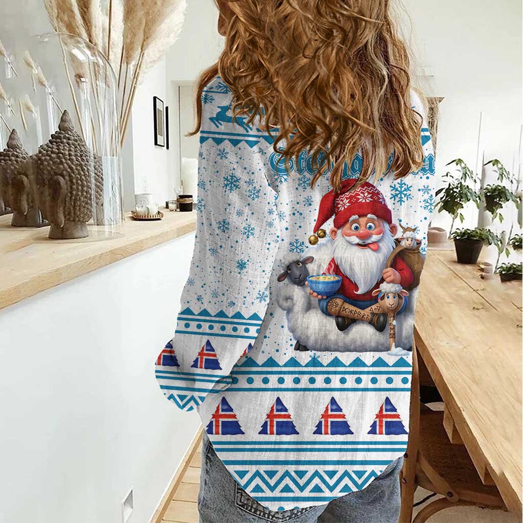 Iceland Christmas Women Casual Shirt Stekkjastaur Sheep-Cote-Clod LT19
