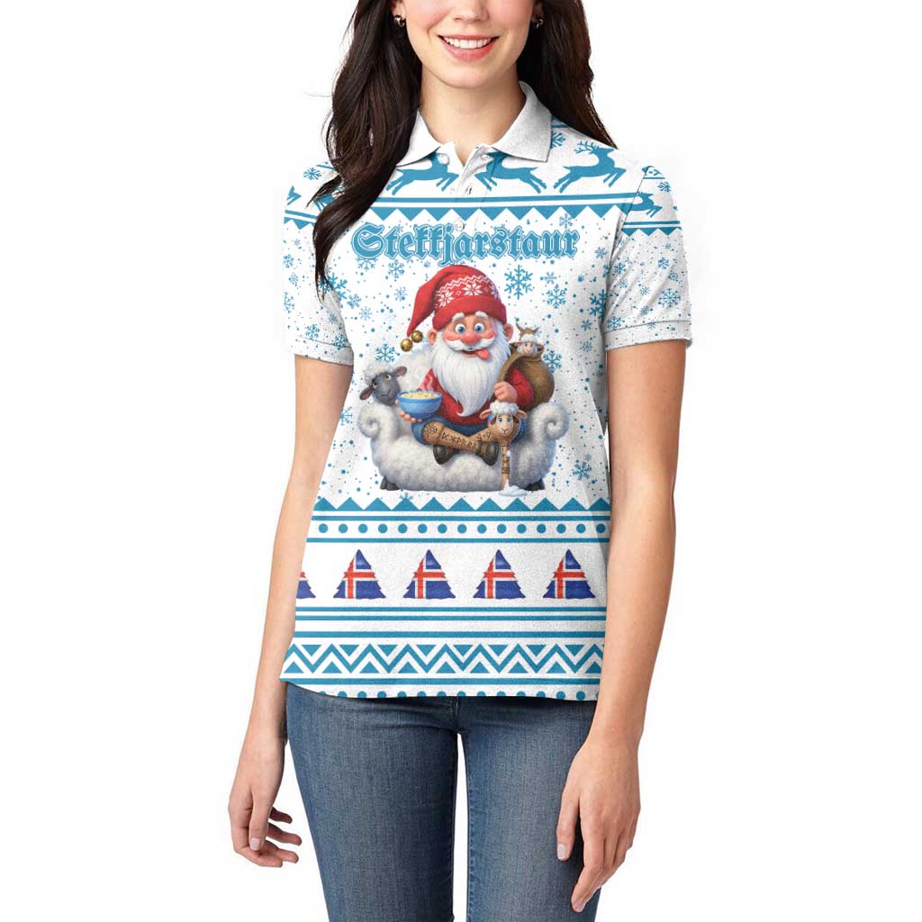 Iceland Christmas Women Polo Shirt Stekkjastaur Sheep-Cote-Clod LT19