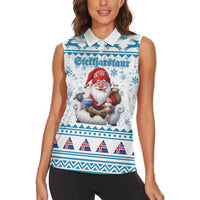 Iceland Christmas Women Sleeveless Polo Shirt Stekkjastaur Sheep-Cote-Clod LT19