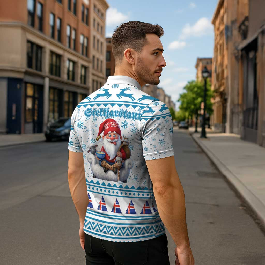 Iceland Christmas Zipper Polo Shirt Stekkjastaur Sheep-Cote-Clod LT19