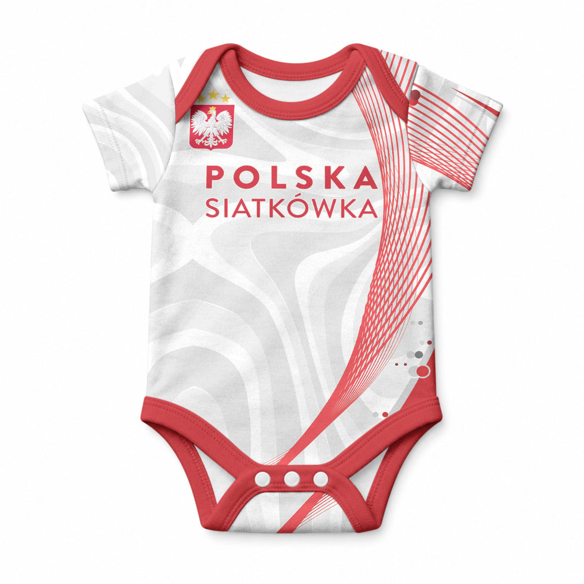 Custom Poland Volleyball 2026 Baby Onesie Polska Siatkowka 3 Time Champions