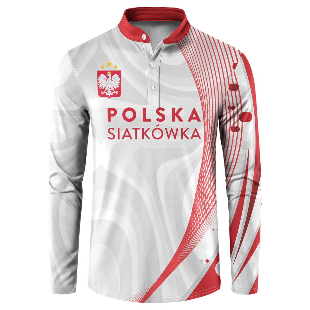 Custom Poland Volleyball 2026 Button Sweatshirt Polska Siatkowka 3 Time Champions