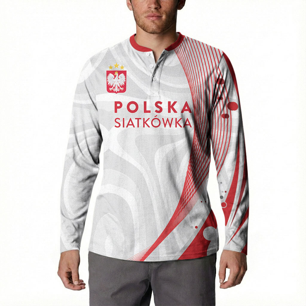 Custom Poland Volleyball 2026 Button Sweatshirt Polska Siatkowka 3 Time Champions