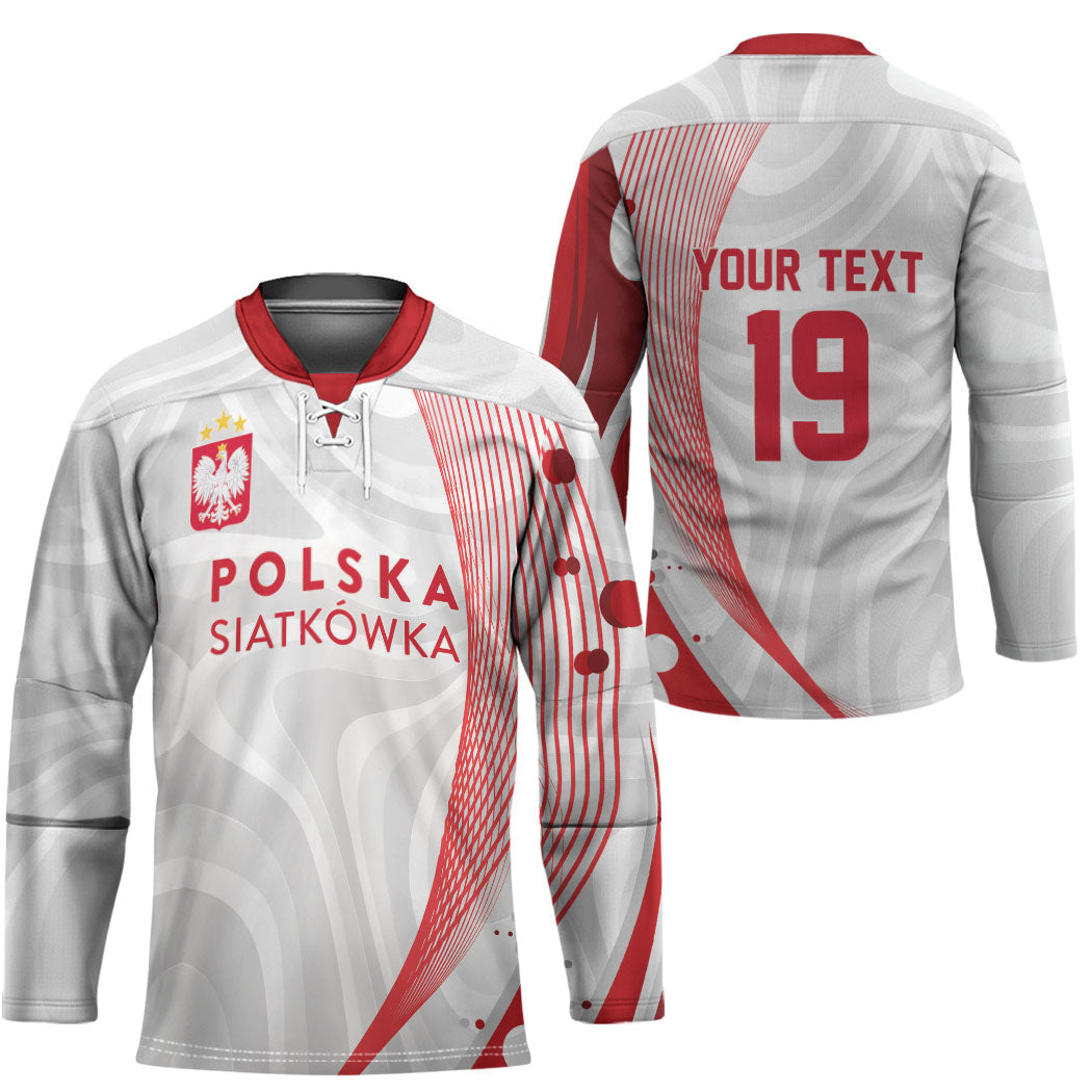 Custom Poland Volleyball 2026 Hockey Jersey Polska Siatkowka 3 Time Champions
