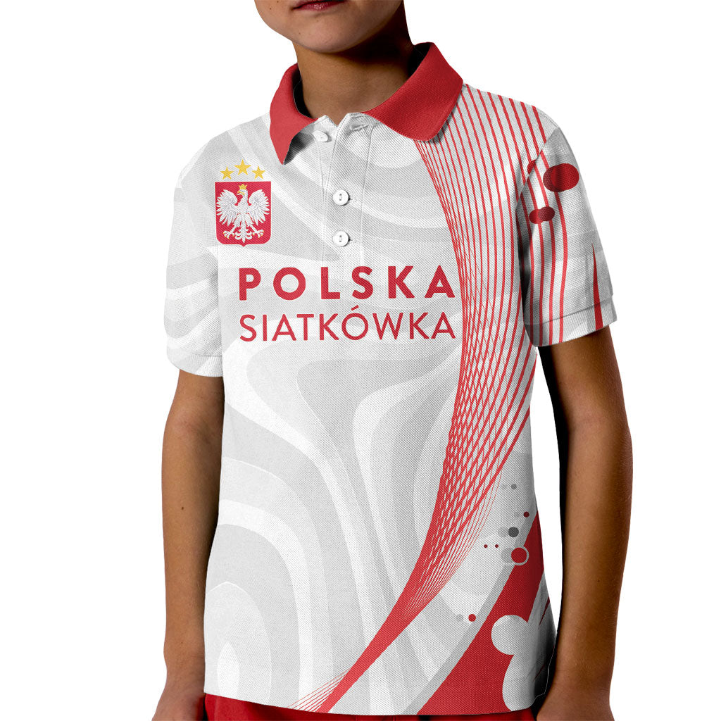 Custom Poland Volleyball 2026 Kid Polo Shirt Polska Siatkowka 3 Time Champions