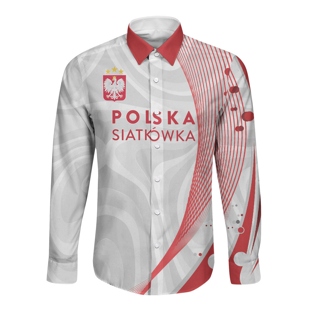 Custom Poland Volleyball 2026 Long Sleeve Button Shirt Polska Siatkowka 3 Time Champions
