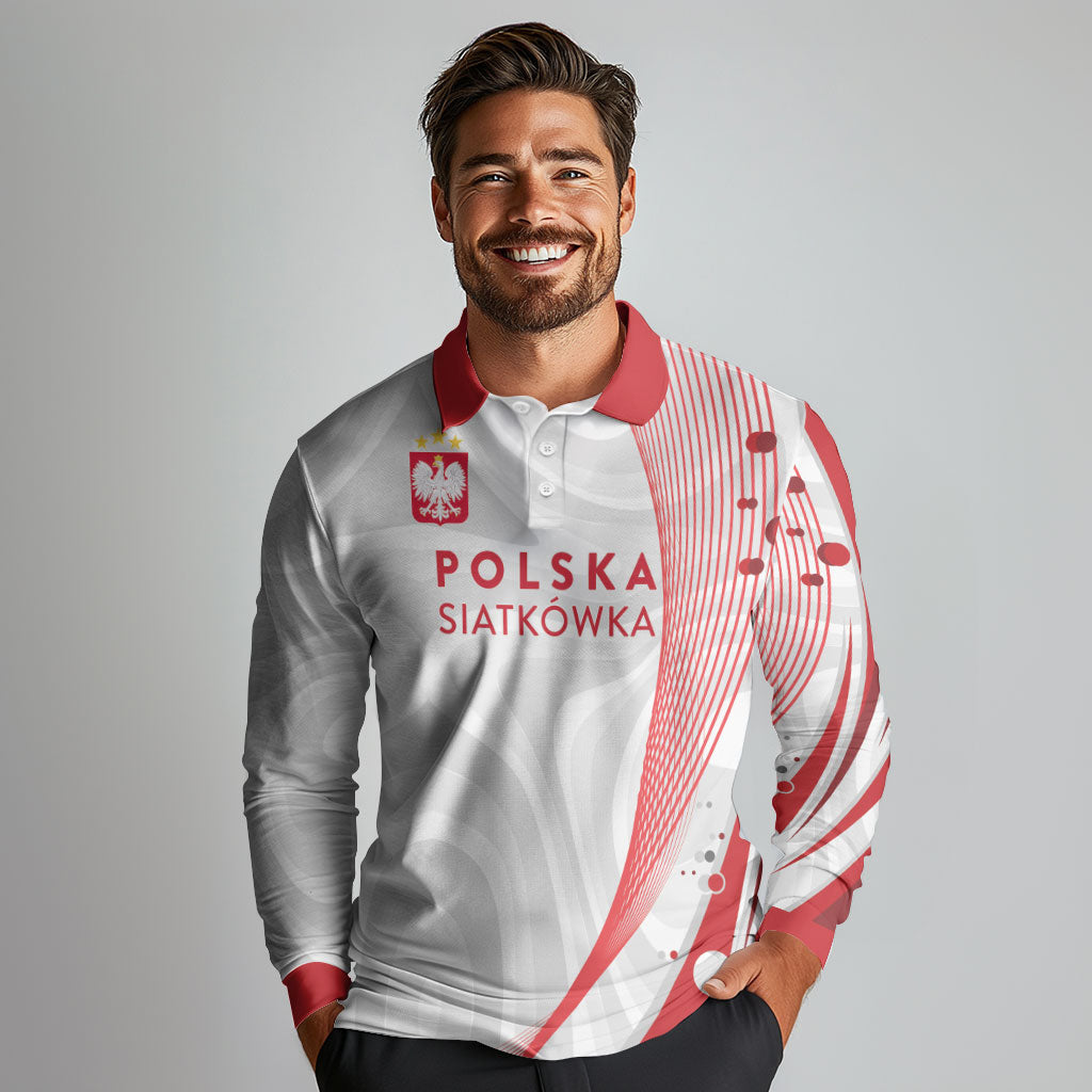 Custom Poland Volleyball 2026 Long Sleeve Polo Shirt Polska Siatkowka 3 Time Champions