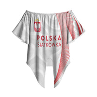 Custom Poland Volleyball 2026 Off Shoulder Wrap Waist Top Polska Siatkowka 3 Time Champions