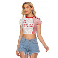 Custom Poland Volleyball 2026 Raglan Cropped T Shirt Polska Siatkowka 3 Time Champions