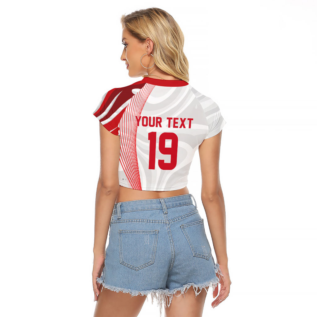 Custom Poland Volleyball 2026 Raglan Cropped T Shirt Polska Siatkowka 3 Time Champions