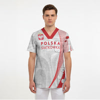 Custom Poland Volleyball 2026 Scrub Top Polska Siatkowka 3 Time Champions