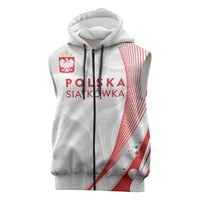 Custom Poland Volleyball 2026 Sleeveless Zip Hoodie Polska Siatkowka 3 Time Champions