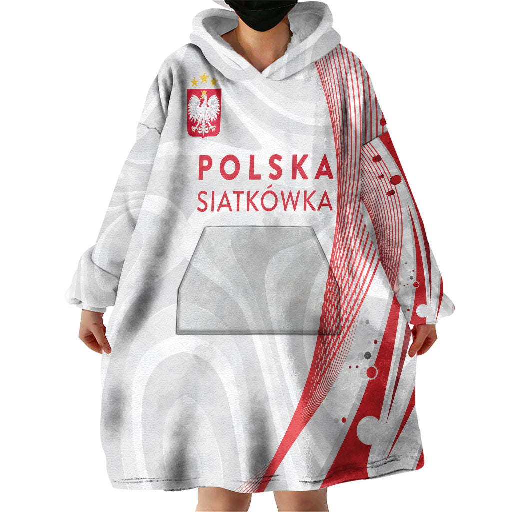 Custom Poland Volleyball 2026 Wearable Blanket Hoodie Polska Siatkowka 3 Time Champions