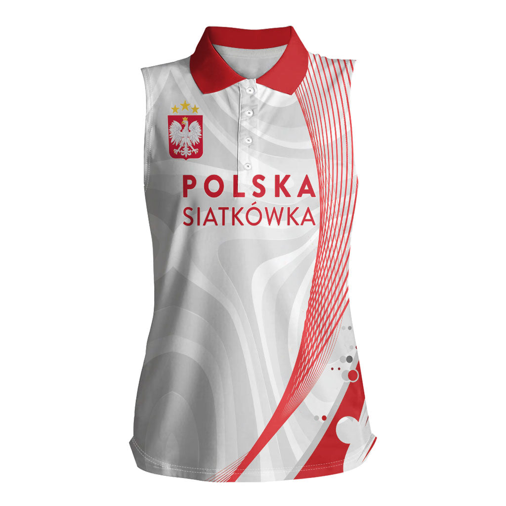 Custom Poland Volleyball 2026 Women Sleeveless Polo Shirt Polska Siatkowka 3 Time Champions