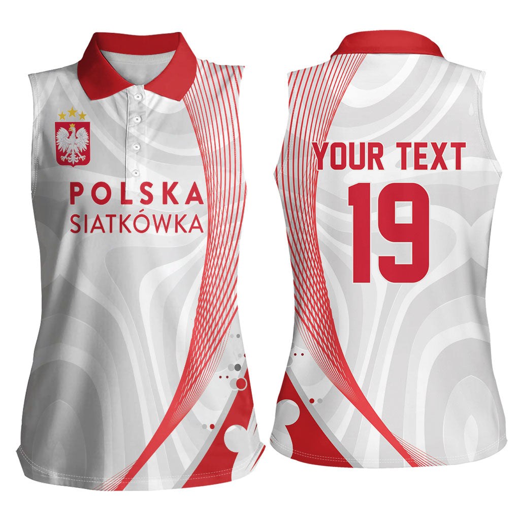 Custom Poland Volleyball 2026 Women Sleeveless Polo Shirt Polska Siatkowka 3 Time Champions