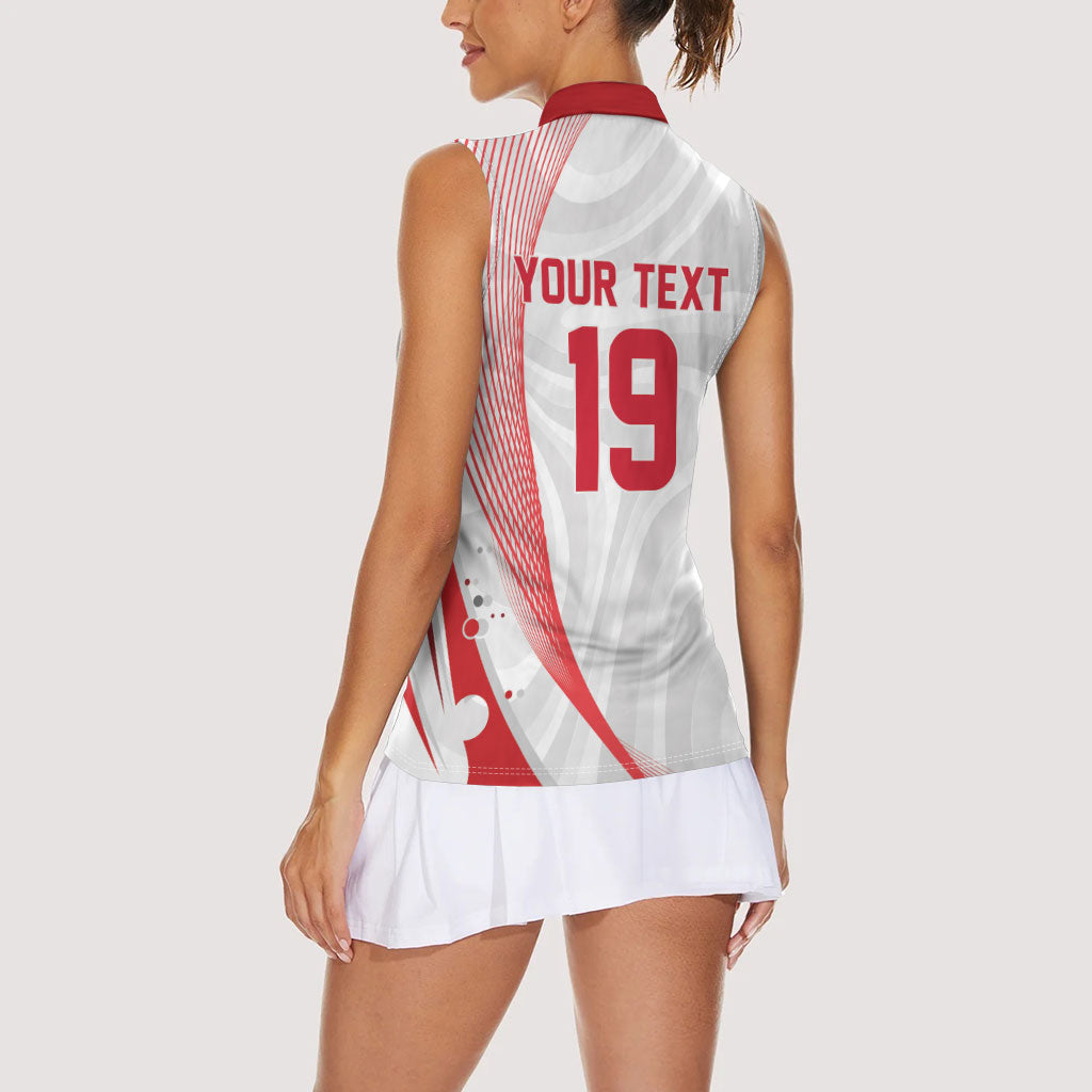 Custom Poland Volleyball 2026 Women Sleeveless Polo Shirt Polska Siatkowka 3 Time Champions