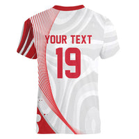 Custom Poland Volleyball 2026 Women V-Neck T-Shirt Polska Siatkowka 3 Time Champions