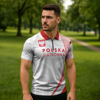 Custom Poland Volleyball 2026 Zipper Polo Shirt Polska Siatkowka 3 Time Champions