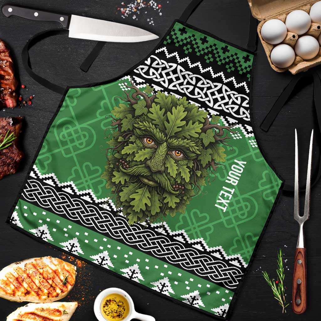 Personalized Anglesey Wales Christmas Apron Green Man Celtic Knot - Wonder Print Shop