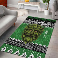 Personalized Anglesey Wales Christmas Area Rug Green Man Celtic Knot - Wonder Print Shop
