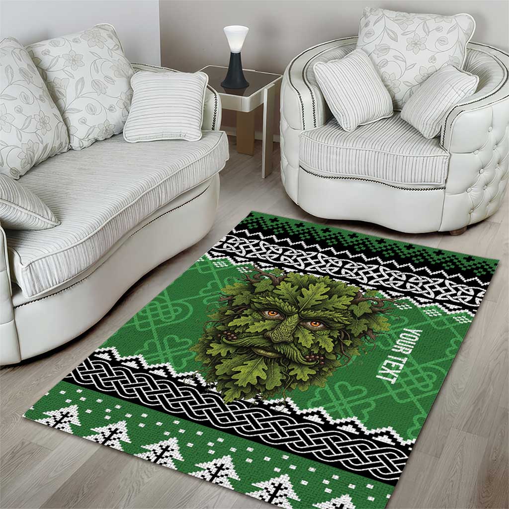 Personalized Anglesey Wales Christmas Area Rug Green Man Celtic Knot - Wonder Print Shop