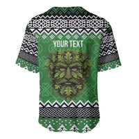 Personalized Anglesey Wales Christmas Baseball Jersey Green Man Celtic Knot - Wonder Print Shop