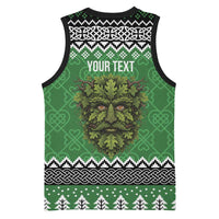 Personalized Anglesey Wales Christmas Basketball Jersey Green Man Celtic Knot - Wonder Print Shop