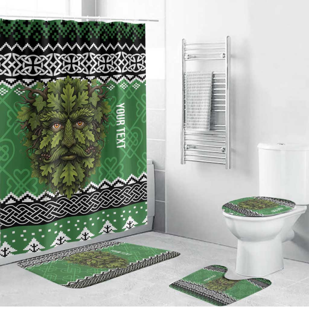 Personalized Anglesey Wales Christmas Bathroom Set Green Man Celtic Knot - Wonder Print Shop