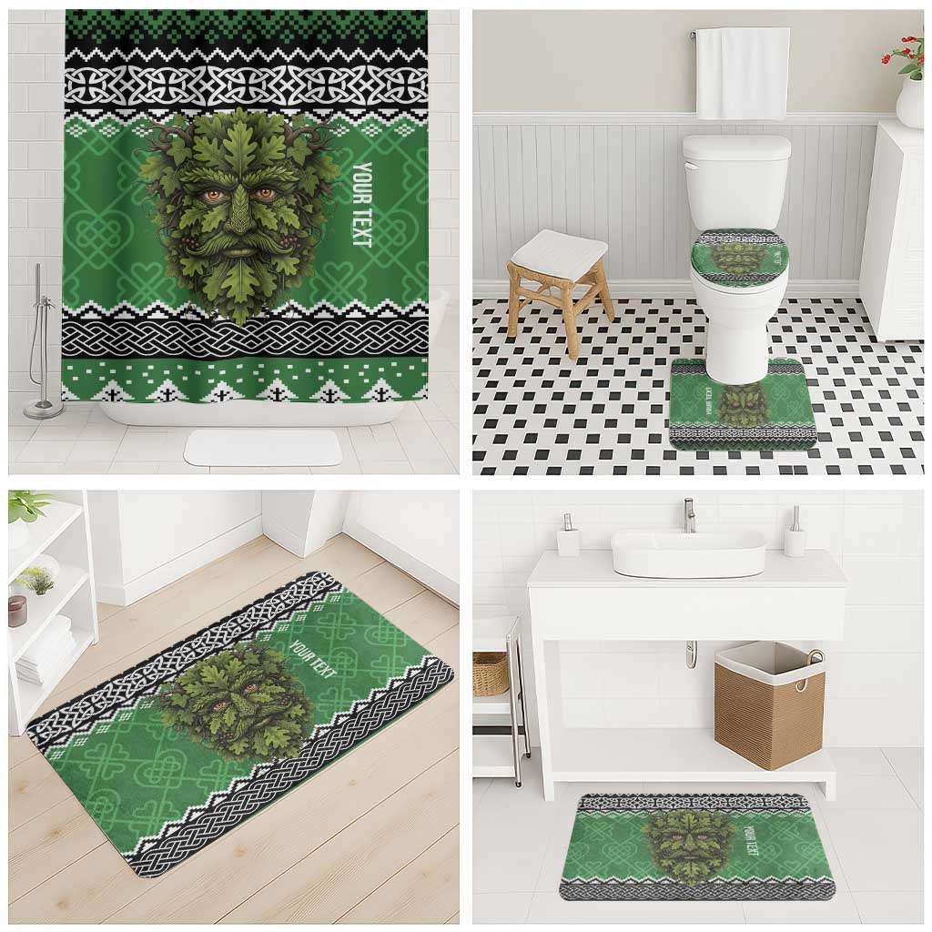 Personalized Anglesey Wales Christmas Bathroom Set Green Man Celtic Knot - Wonder Print Shop