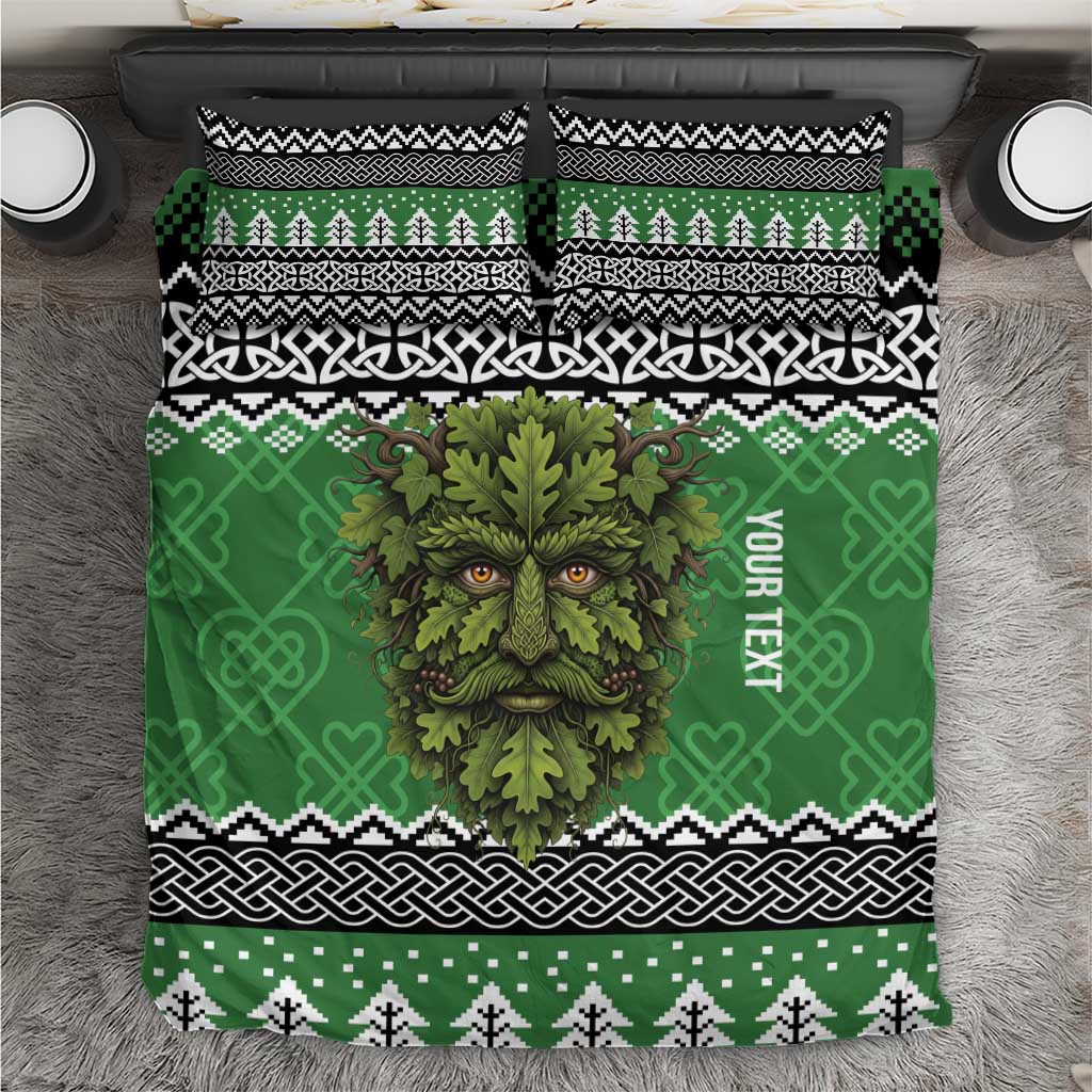Personalized Anglesey Wales Christmas Bedding Set Green Man Celtic Knot - Wonder Print Shop