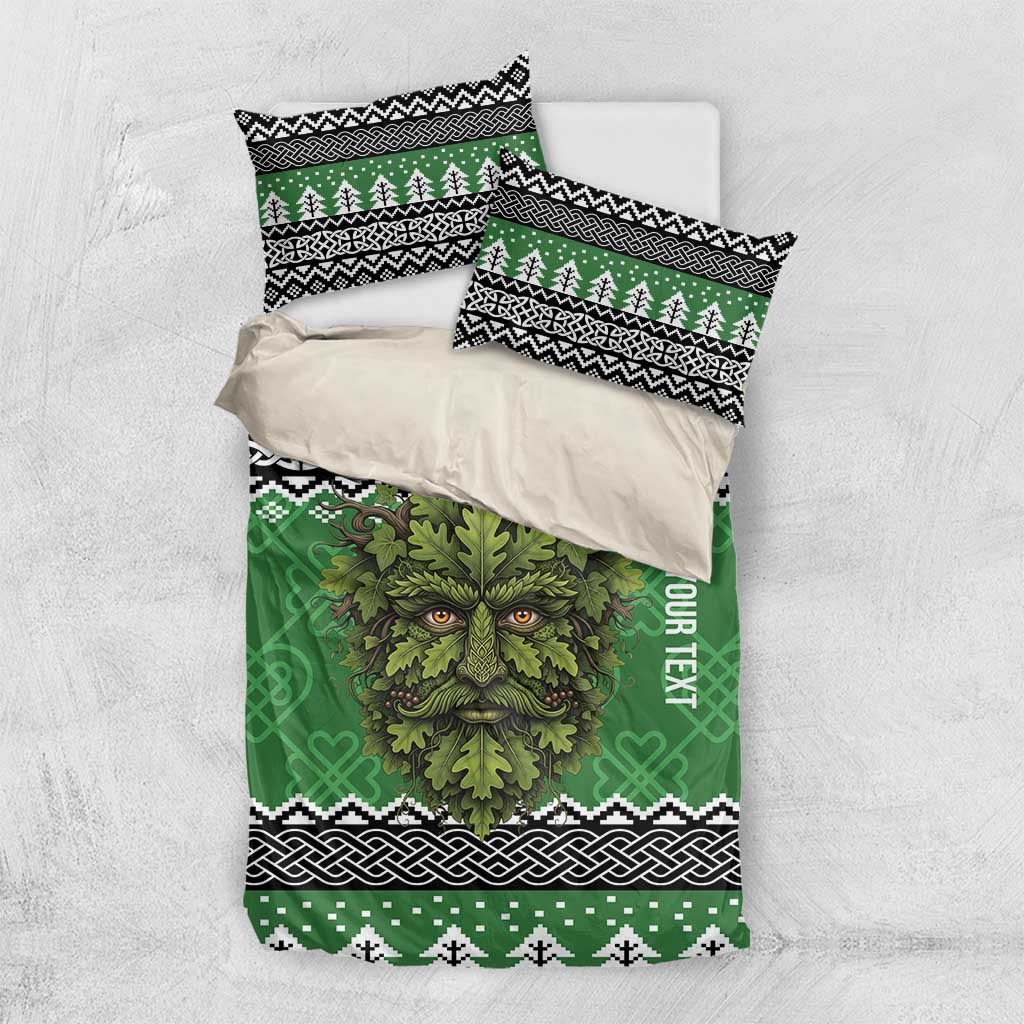 Personalized Anglesey Wales Christmas Bedding Set Green Man Celtic Knot - Wonder Print Shop