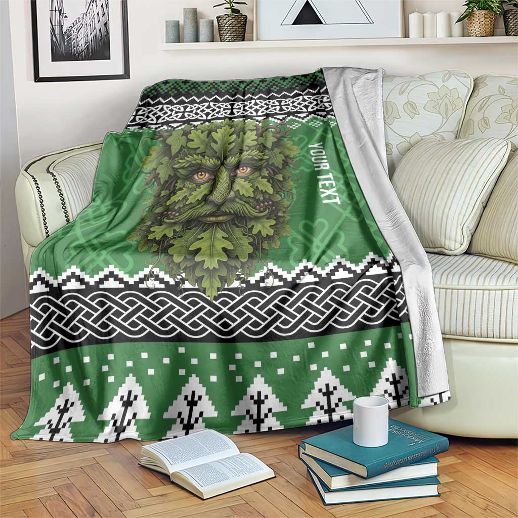 Personalized Anglesey Wales Christmas Blanket Green Man Celtic Knot - Wonder Print Shop