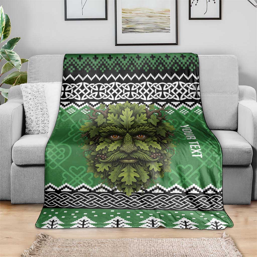 Personalized Anglesey Wales Christmas Blanket Green Man Celtic Knot - Wonder Print Shop