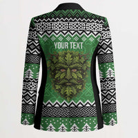 Personalized Anglesey Wales Christmas Blazer Green Man Celtic Knot - Wonder Print Shop
