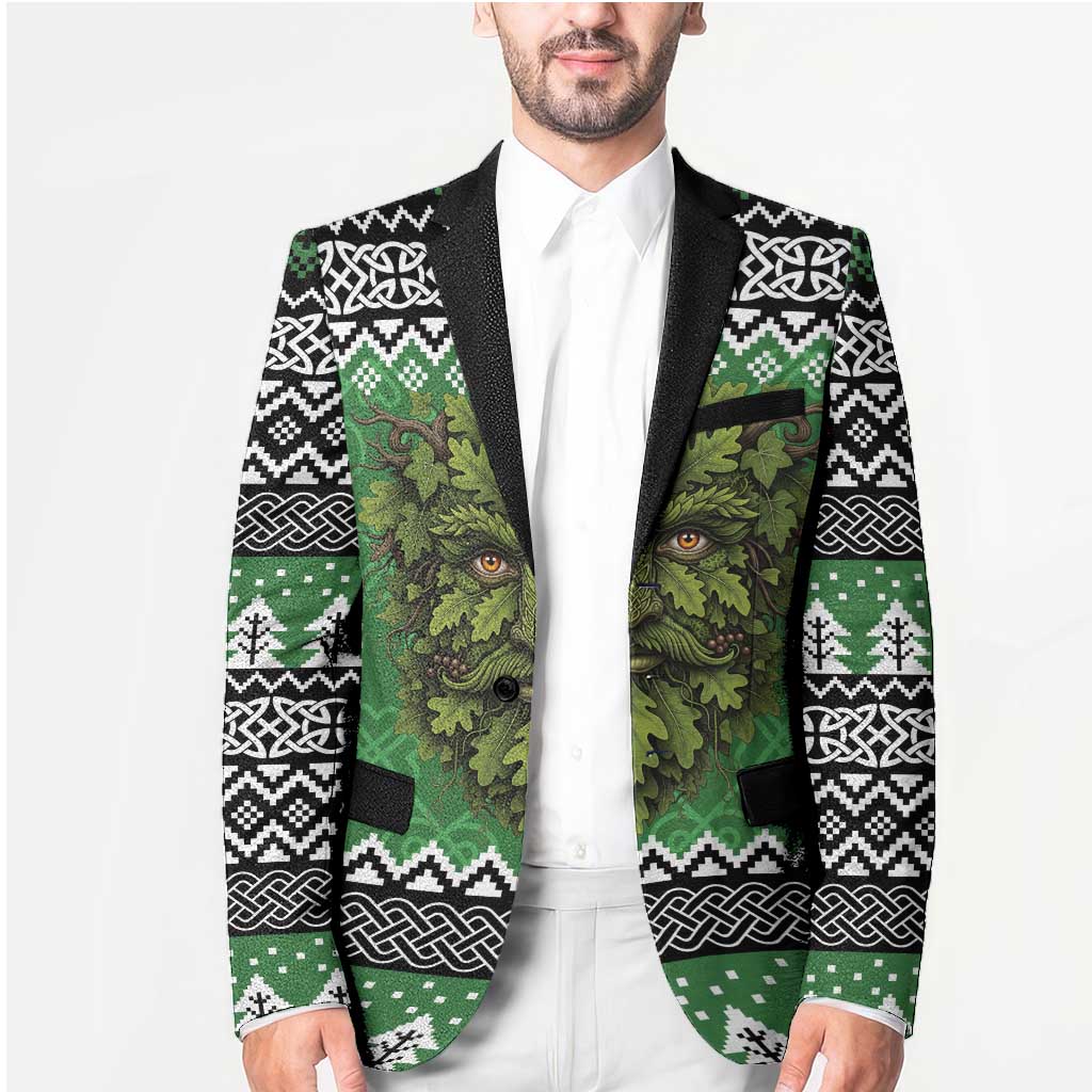 Personalized Anglesey Wales Christmas Blazer Green Man Celtic Knot - Wonder Print Shop