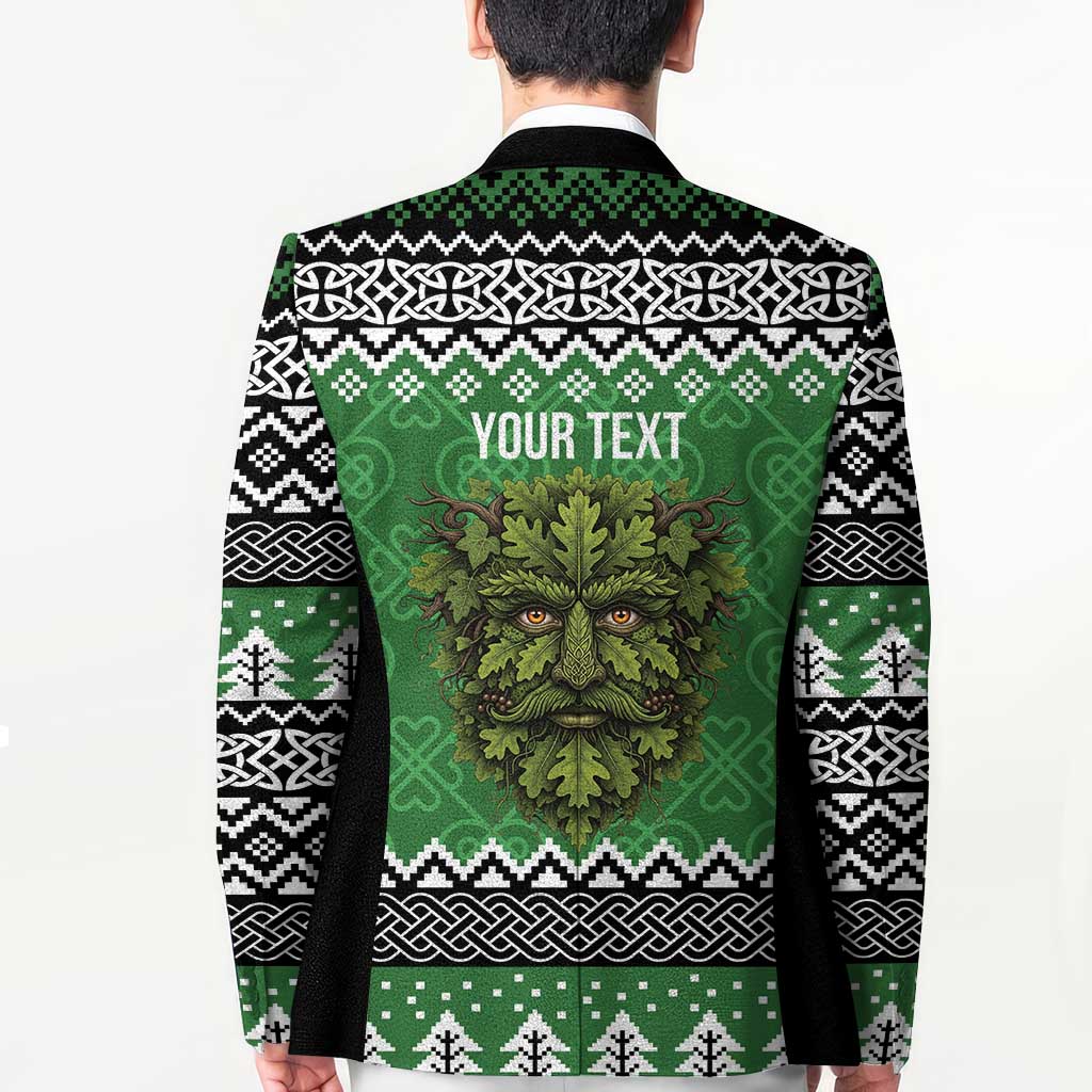Personalized Anglesey Wales Christmas Blazer Green Man Celtic Knot - Wonder Print Shop