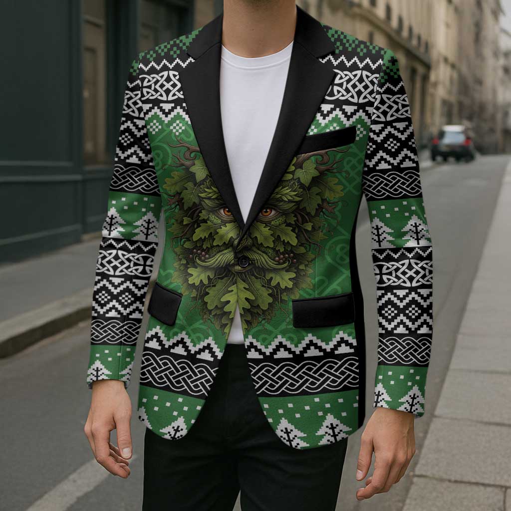 Personalized Anglesey Wales Christmas Blazer Green Man Celtic Knot - Wonder Print Shop