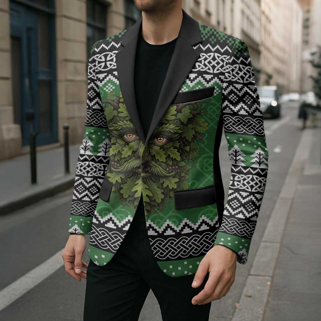 Personalized Anglesey Wales Christmas Blazer Green Man Celtic Knot - Wonder Print Shop