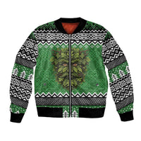 Personalized Anglesey Wales Christmas Bomber Jacket Green Man Celtic Knot - Wonder Print Shop