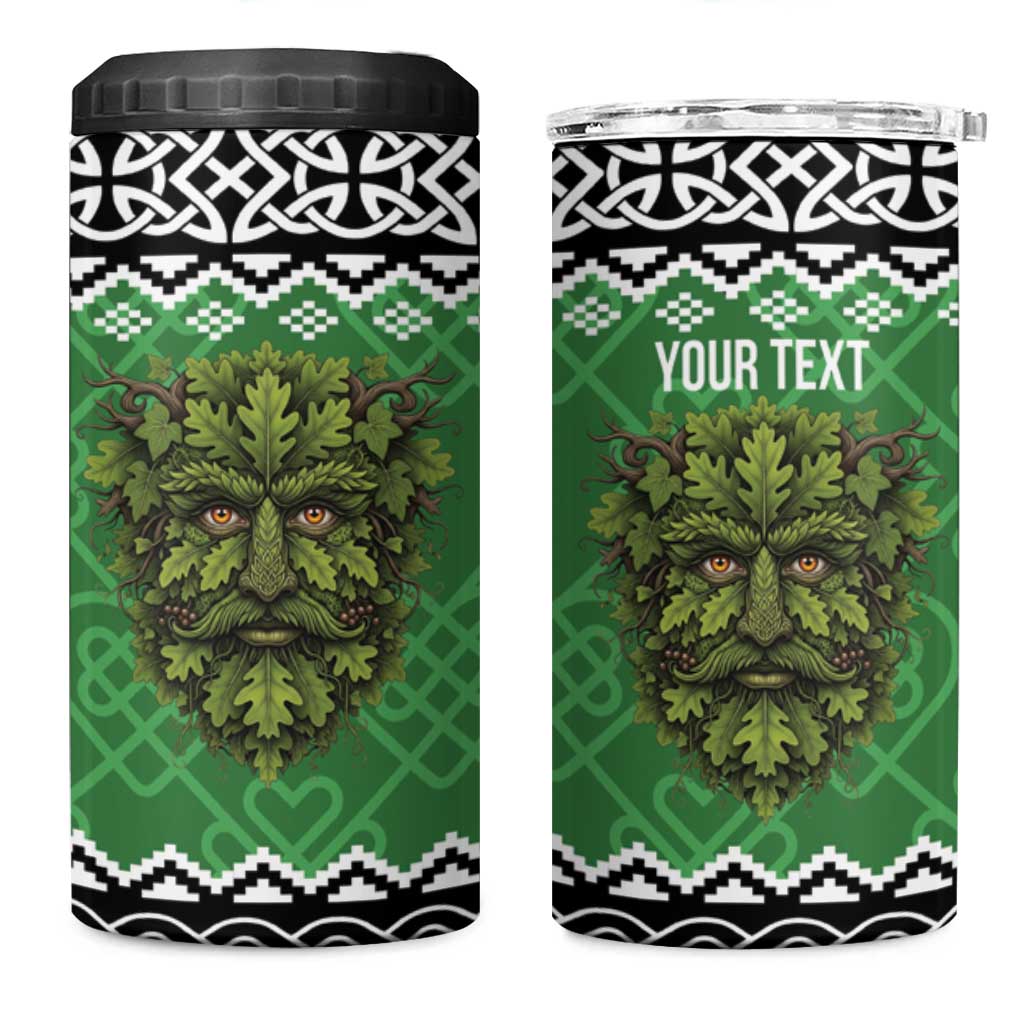 Personalized Anglesey Wales Christmas 4 in 1 Can Cooler Tumbler Green Man Celtic Knot - Wonder Print Shop