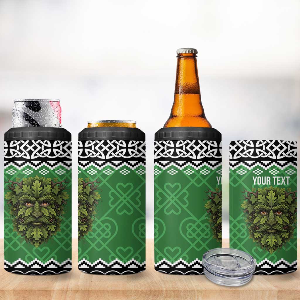 Personalized Anglesey Wales Christmas 4 in 1 Can Cooler Tumbler Green Man Celtic Knot - Wonder Print Shop