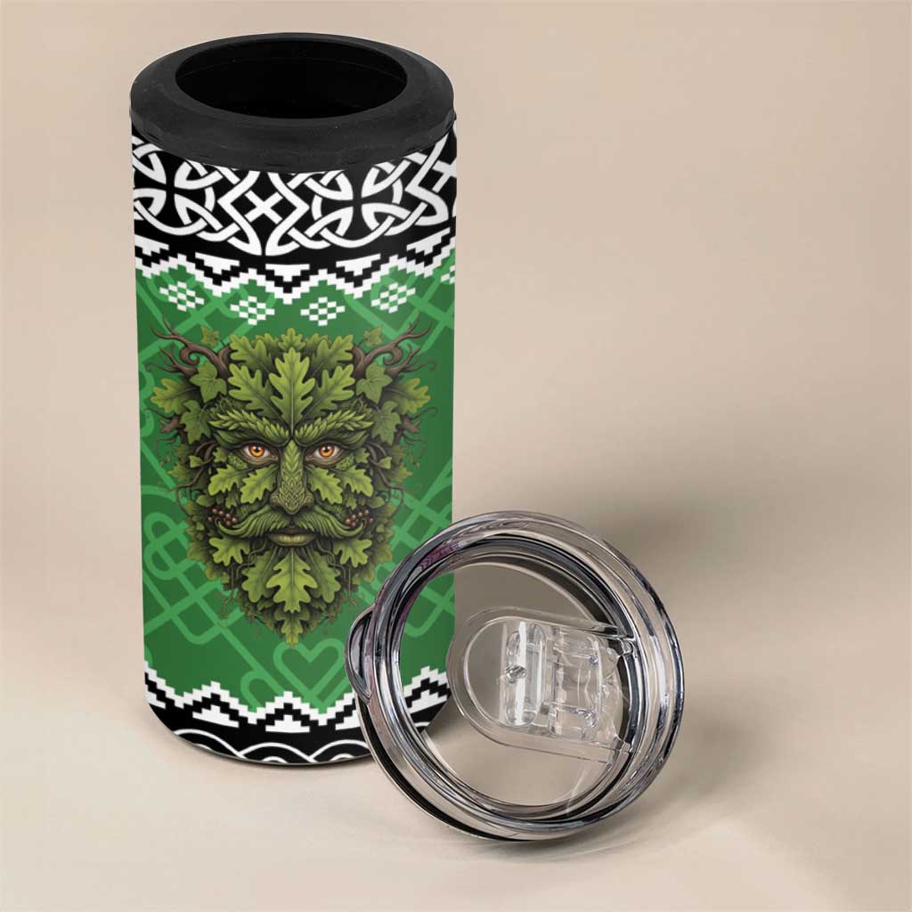 Personalized Anglesey Wales Christmas 4 in 1 Can Cooler Tumbler Green Man Celtic Knot - Wonder Print Shop