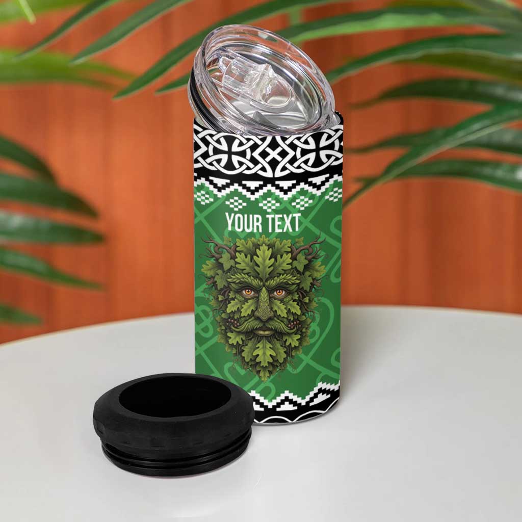 Personalized Anglesey Wales Christmas 4 in 1 Can Cooler Tumbler Green Man Celtic Knot - Wonder Print Shop