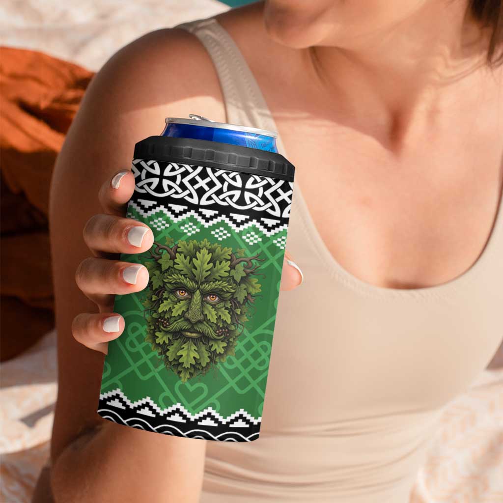 Personalized Anglesey Wales Christmas 4 in 1 Can Cooler Tumbler Green Man Celtic Knot - Wonder Print Shop