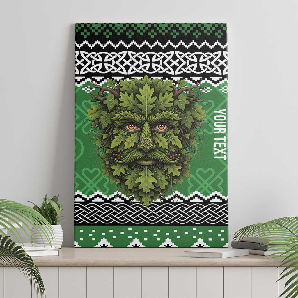 Personalized Anglesey Wales Christmas Canvas Wall Art Green Man Celtic Knot - Wonder Print Shop