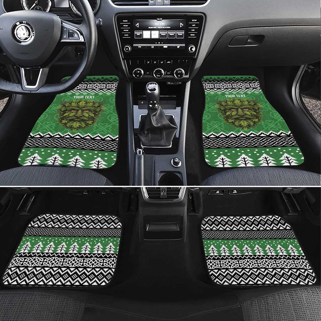 Personalized Anglesey Wales Christmas Car Mats Green Man Celtic Knot - Wonder Print Shop