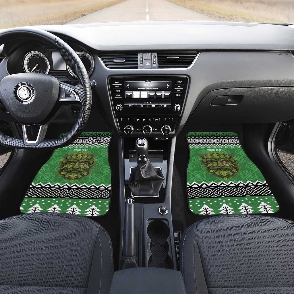 Personalized Anglesey Wales Christmas Car Mats Green Man Celtic Knot - Wonder Print Shop