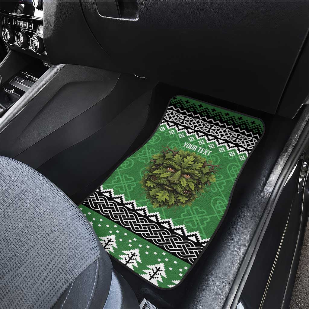 Personalized Anglesey Wales Christmas Car Mats Green Man Celtic Knot - Wonder Print Shop