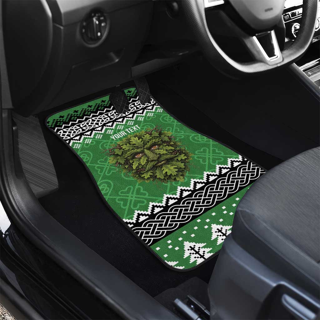 Personalized Anglesey Wales Christmas Car Mats Green Man Celtic Knot - Wonder Print Shop